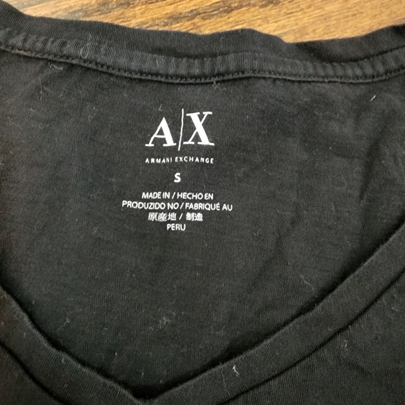 A/X armani exchange black vneck tshirt sz s - Picture 2 of 2